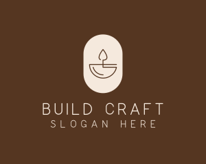 Beige Minimalist Candle logo design