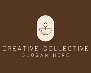 Beige Minimalist Candle logo design