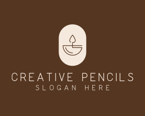 Beige Minimalist Candle logo design