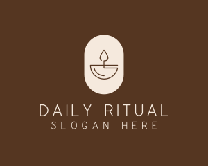 Beige Minimalist Candle logo design