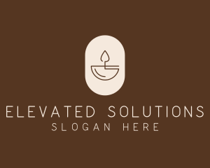 Beige Minimalist Candle logo design