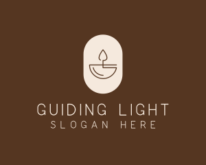 Beige Minimalist Candle logo design