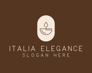 Beige Minimalist Candle logo design