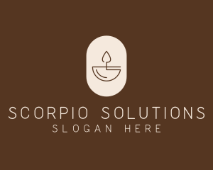 Beige Minimalist Candle logo design