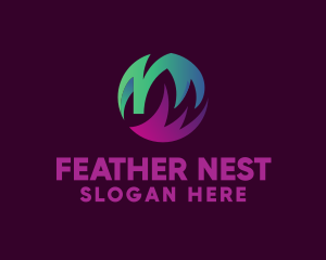 Tropical Bird Feather logo design