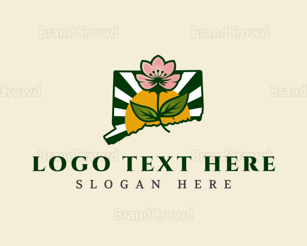 Connecticut Botanical Flower Logo