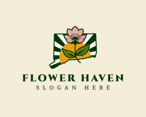 Connecticut Botanical Flower logo design