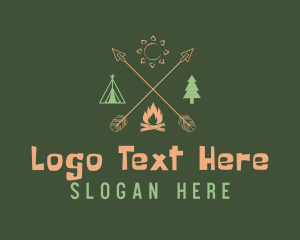 Woodsman - Arrow Outdoor Camping logo design