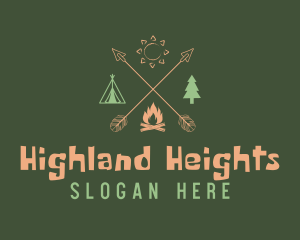 Highland - Arrow Outdoor Camping logo design