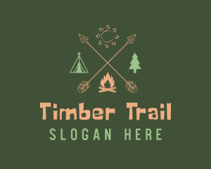 Woodsman - Arrow Outdoor Camping logo design