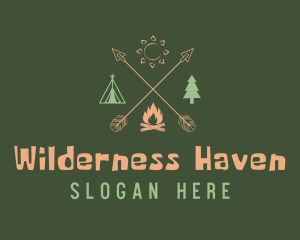 Survivalist - Arrow Outdoor Camping logo design