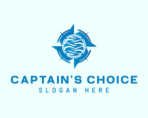 Captain - Compass Wave Navigation logo design