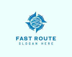 Route - Compass Wave Navigation logo design