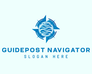 Compass Wave Navigation logo design