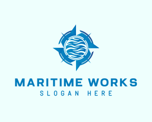 Compass Wave Navigation logo design