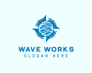 Compass Wave Navigation logo design