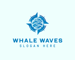 Compass Wave Navigation logo design