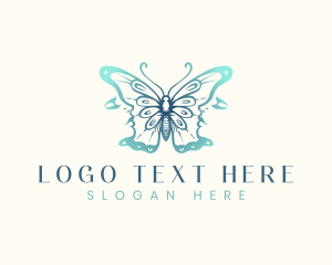 Lady - Women Face Butterfly logo design