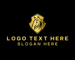 Blue Horse - Premium Horse Shield logo design