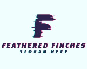 Tech Anaglyph Letter F logo design