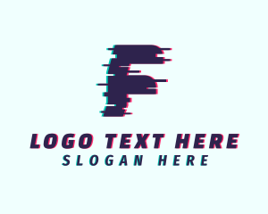 Tech Anaglyph Letter F Logo