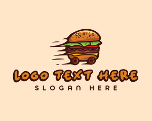 Food Truck - Hamburger Fast Food logo design