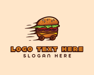 Delivery - Hamburger Fast Food logo design