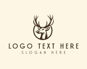 Wild - Reindeer Antler Animal logo design