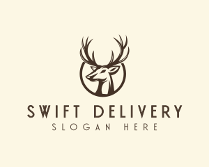 Reindeer Antler Animal Logo