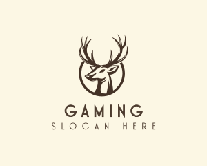 Reindeer Antler Animal Logo