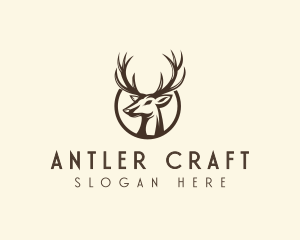 Reindeer Antler Animal logo design