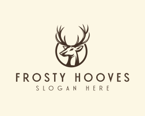 Reindeer Antler Animal logo design