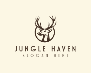 Reindeer Antler Animal logo design