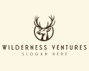 Reindeer Antler Animal logo design