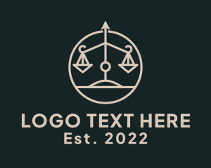 Attorney - Arrow Justice Scale logo design