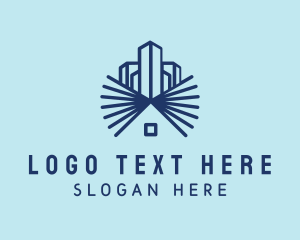 Urban - Blue Roof Building logo design