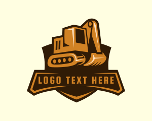 Shield - Construction Excavator Backhoe logo design