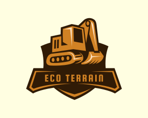 Earthwork - Construction Excavator Backhoe logo design