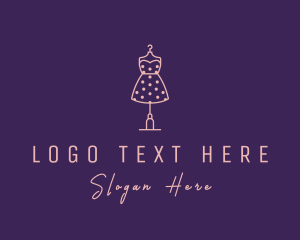 Cocktail Dress - Fashion Polka Dot Dress logo design