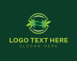 Grass - Cannabis Leaf Circle logo design