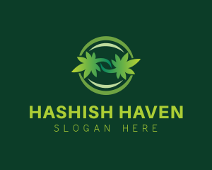 Hashish - Cannabis Leaf Circle logo design