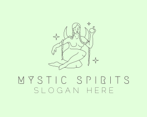 Nude Fortune Teller Woman logo design