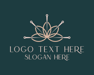 Needle - Acupuncturist Lotus Flower logo design