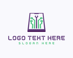 Mobile - Smartphone Tech Circuit logo design