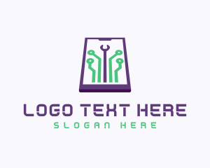 Technician - Smartphone Tech Circuit logo design