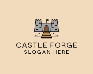 Castle Fortress Gateway  logo design