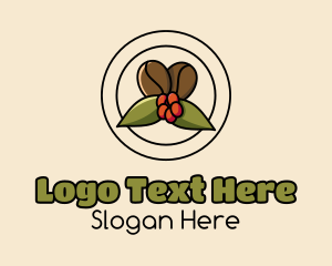 Cafeteria - Coffee Bean Mistletoe logo design