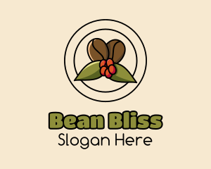 Bean - Coffee Bean Mistletoe logo design