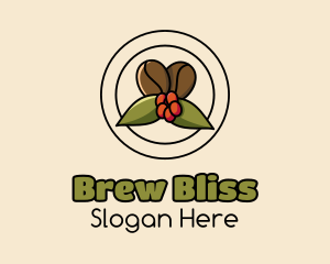 Coffee Bean Mistletoe logo design