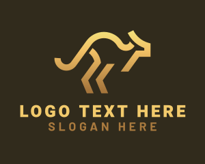 Outline - Gold Gradient Kangaroo logo design